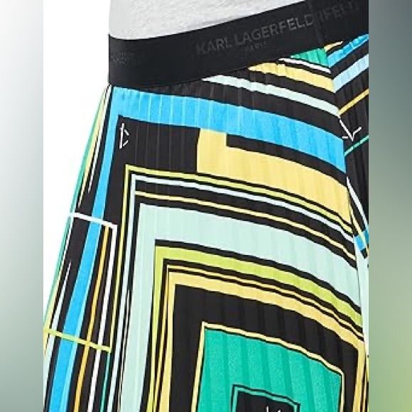 ♥️🔥❤️🔥 Karl Lagerfeld Paris Roadmap pleated midi skirt size S ♥️🔥❤️🔥 - Picture 4 of 8